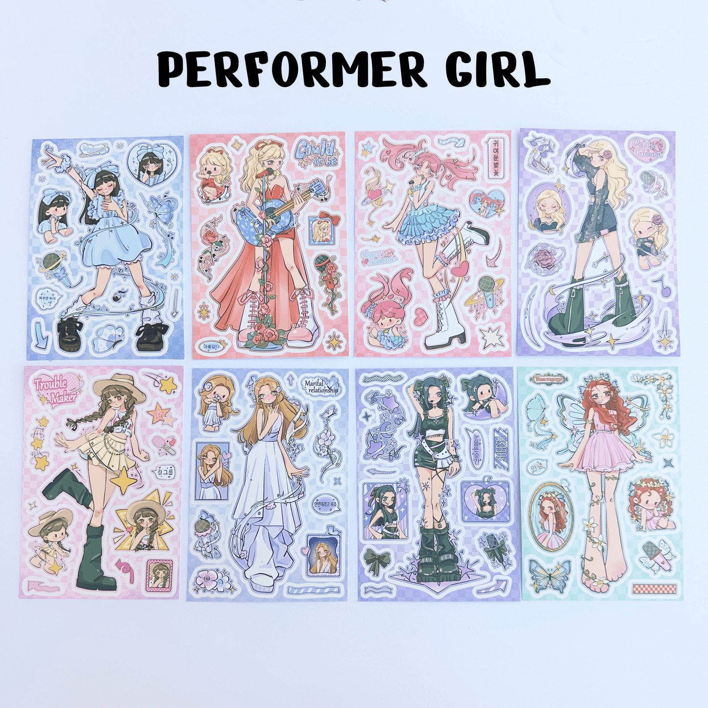 "Anime Girl" Sticker - 8 PCS - StarPOP shop
