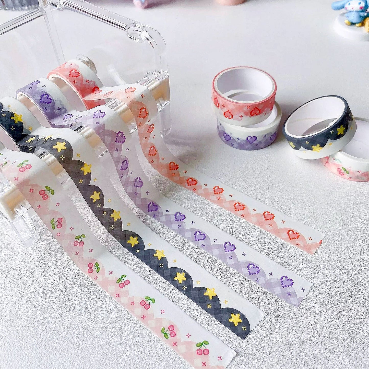 Kawaii Starry Cherry Heart Washi Tape - StarPOP shop