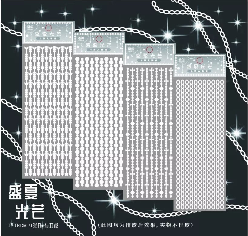 KPop Polco Deco Stickers "Glitter Chain" - 4 PCS - StarPOP shop