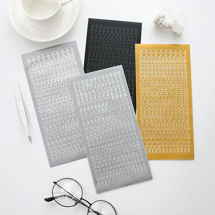 KPop Polco Deco Stickers "Gold & Silver Letters" - 1 PC - StarPOP shop