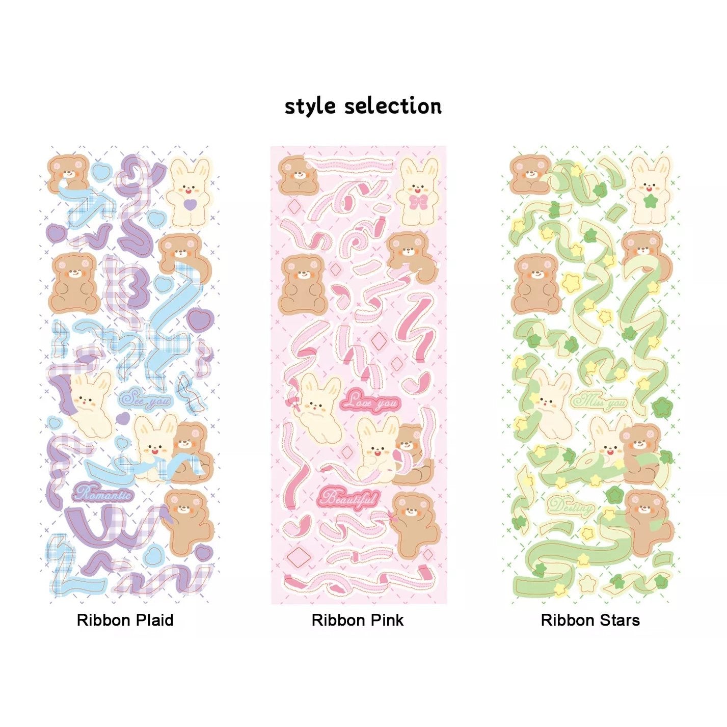 KPop Polco Deco Stickers "Teddy & Bunny" - 1 PC - StarPOP shop