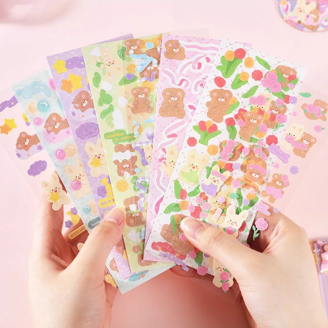 KPop Polco Deco Stickers "Teddy & Bunny" - 1 PC - StarPOP shop