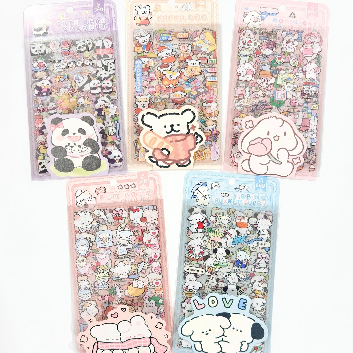 6 Pack PET PVC Stickers - StarPOP shop