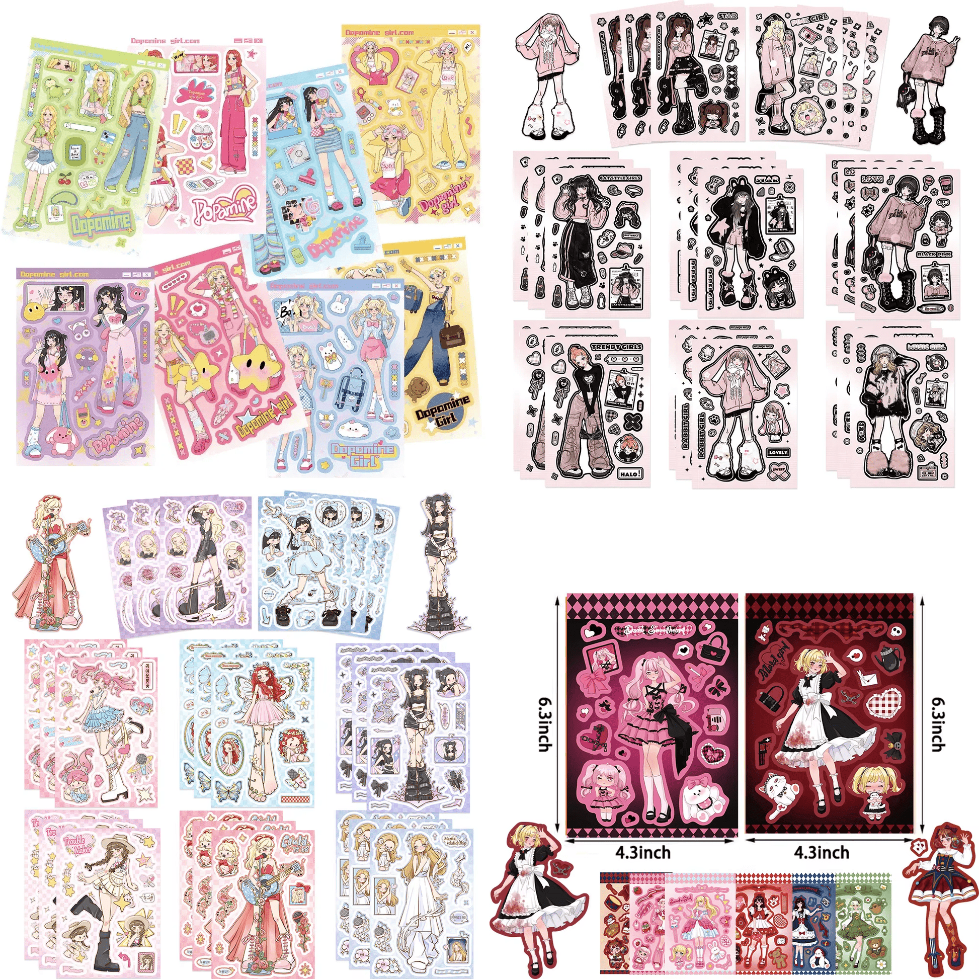 "Anime Girl" Sticker - 8 PCS - StarPOP shop