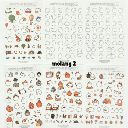 "Molang" Sticker Pack - 6 PCS - StarPOP shop