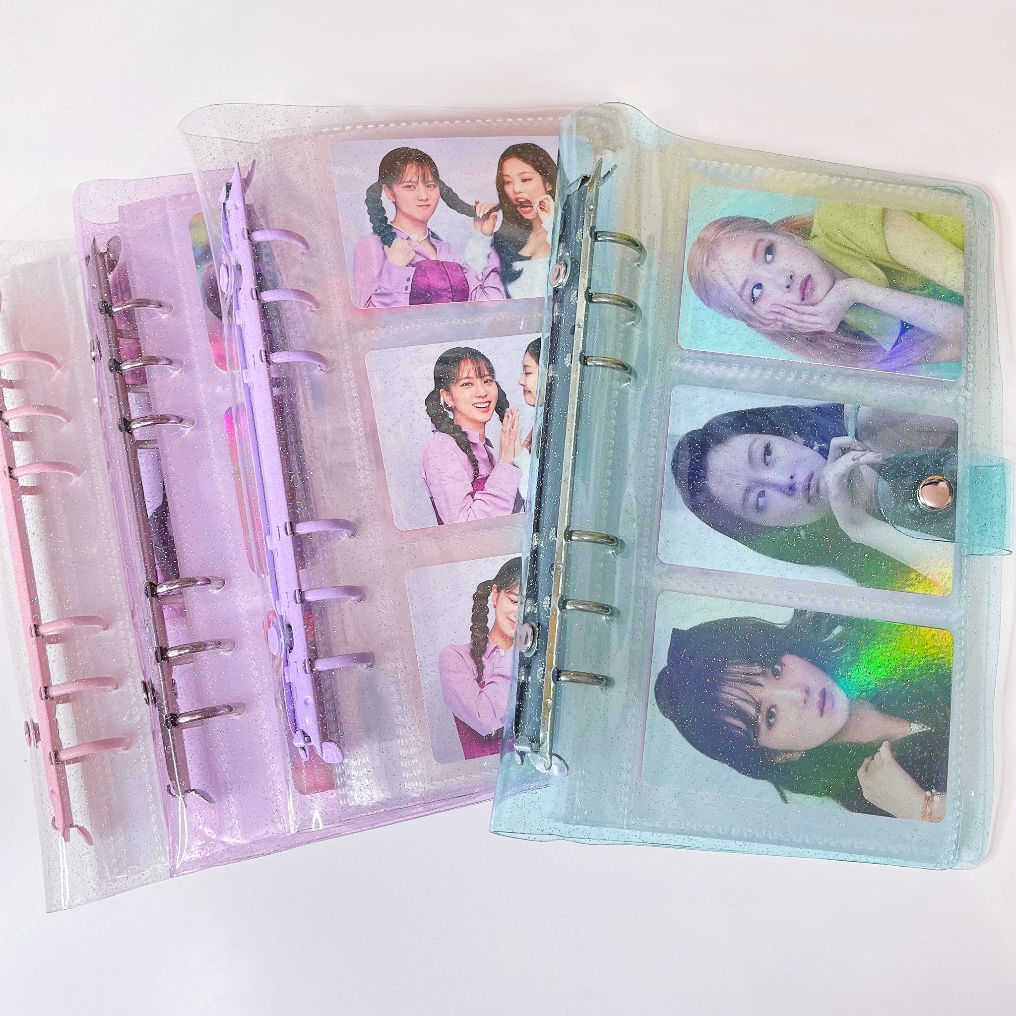 3 Pocket Glitter Photocard Binder Album - Blue