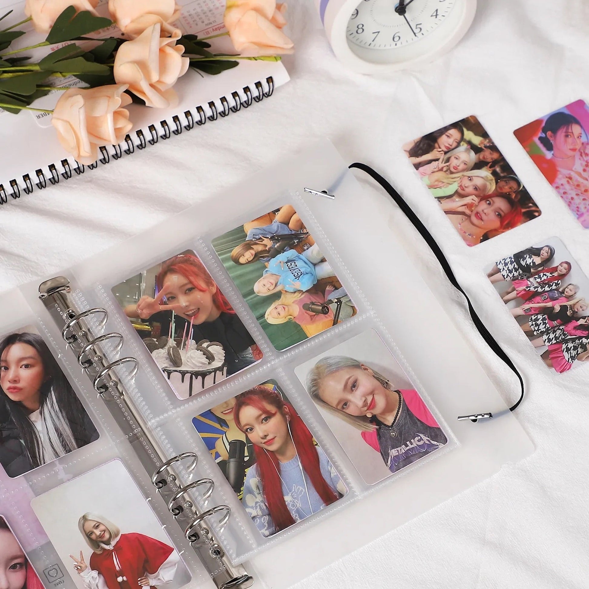 Kpop Photocard Binder Album A5 with 200 Pocket Sleeves and 2 Sheet Letter  Stickers for K-Pop PC Binder Decorations