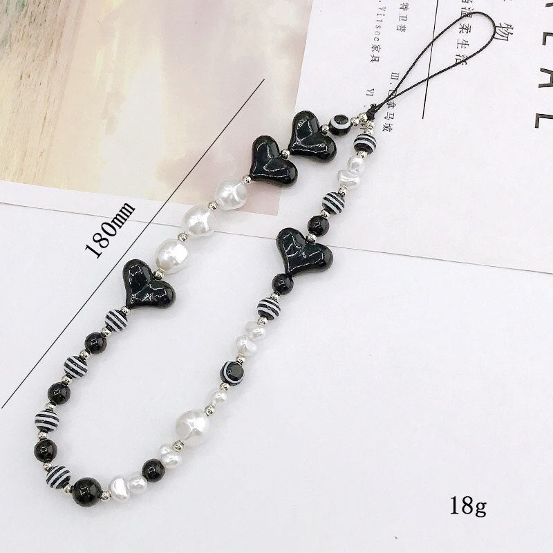 Beaded Heart Phone Charm Strap - StarPOP shop