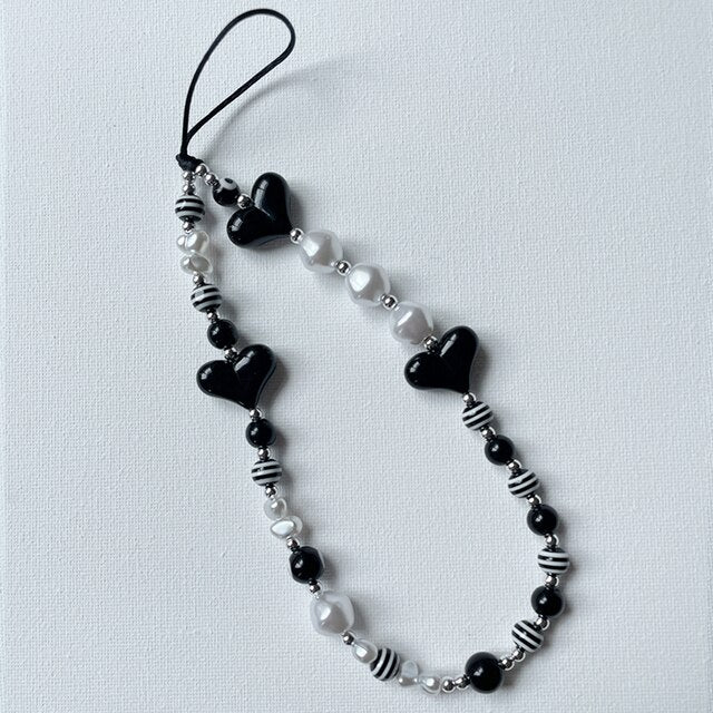 Beaded Heart Phone Charm Strap - StarPOP shop