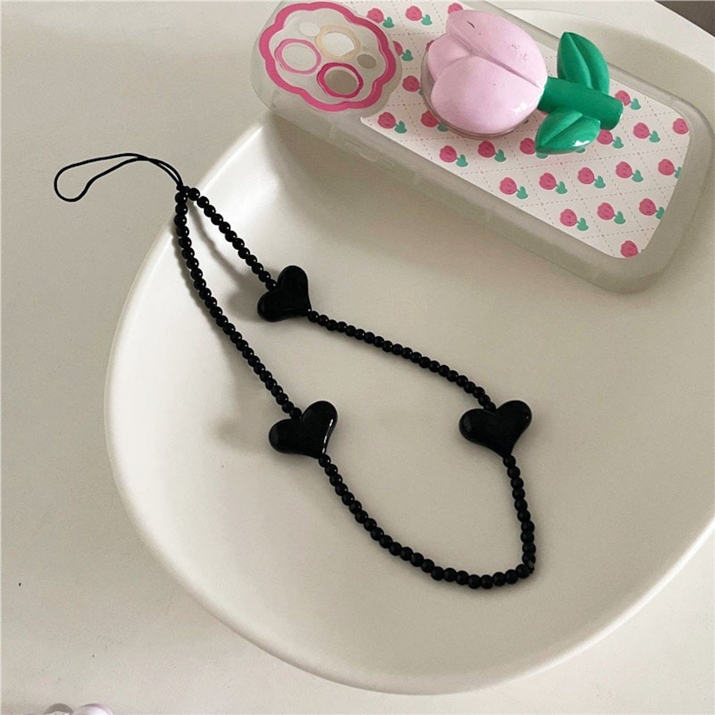 Beaded Heart Phone Charm Strap - StarPOP shop