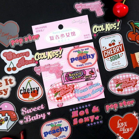 Journal Phone Deco Stickers "Vintage Retro" - 40 PCS/Pack - StarPOP shop