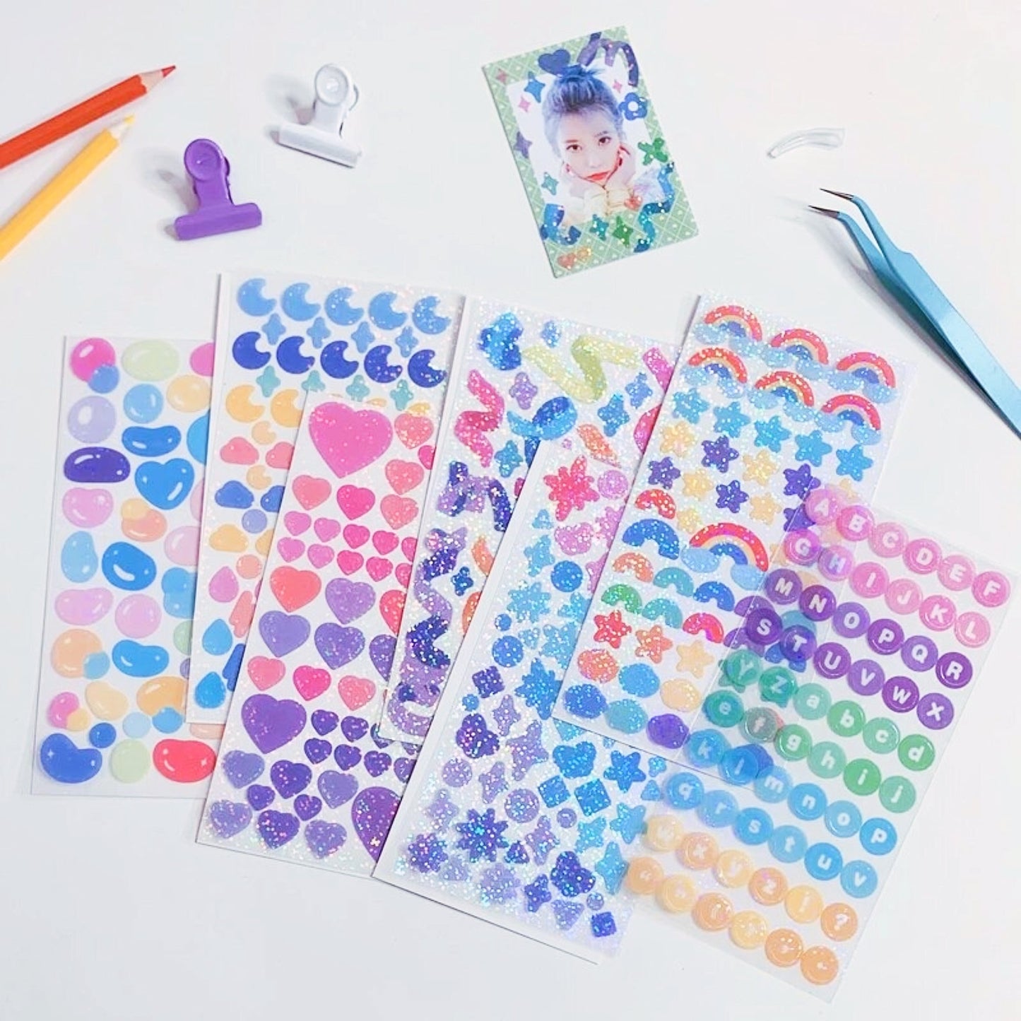 KPop Polco Deco Stickers "Cute Glitter" - 1 PC - StarPOP shop