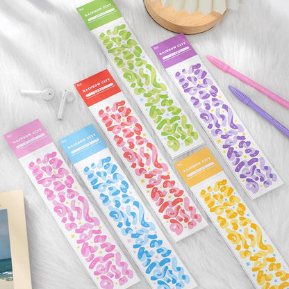 KPop Polco Deco Stickers "Rainbow City Ribbons" - 2 PC - StarPOP shop