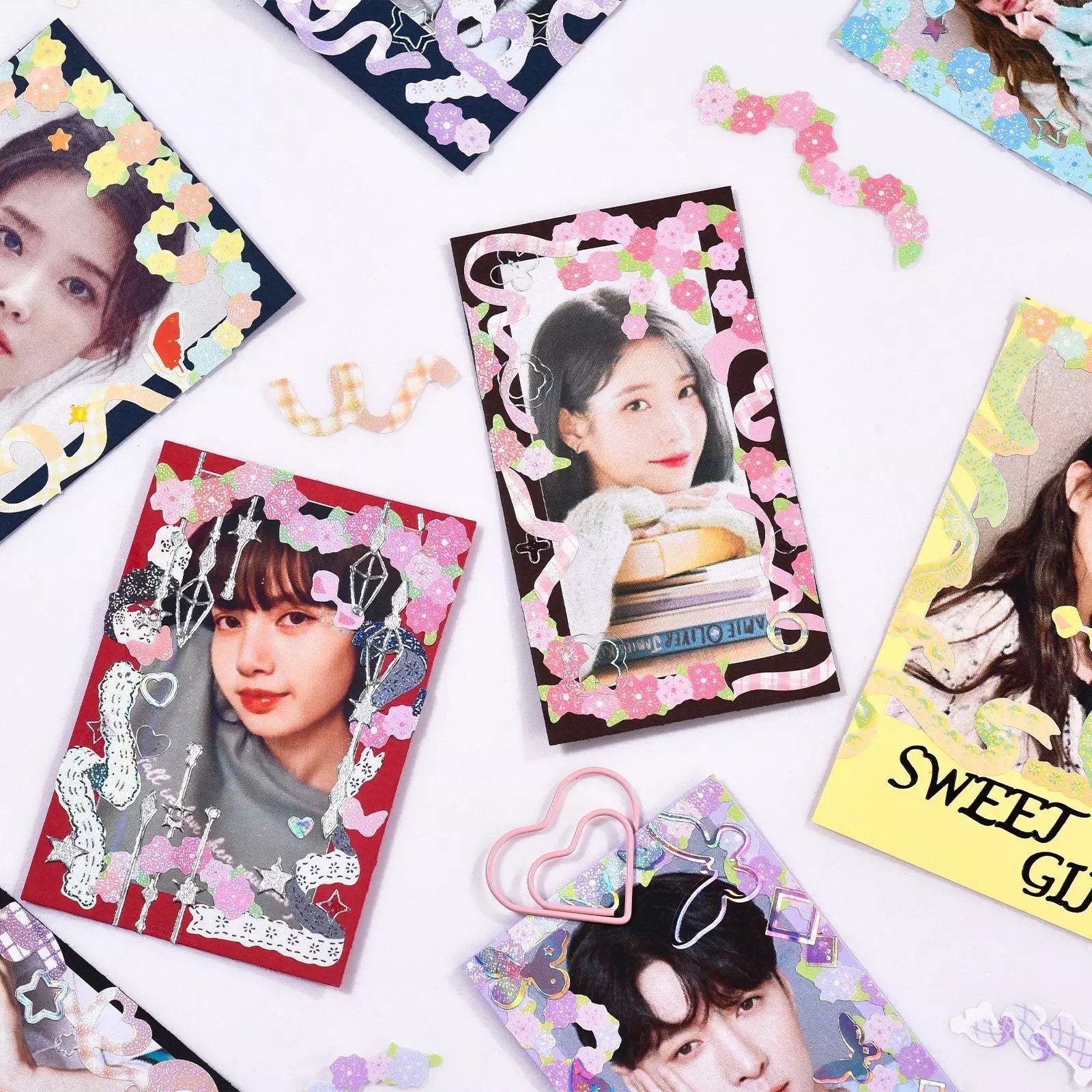Flower Deco Sticker Sheets, Polco Stickers for Kpop Photocards