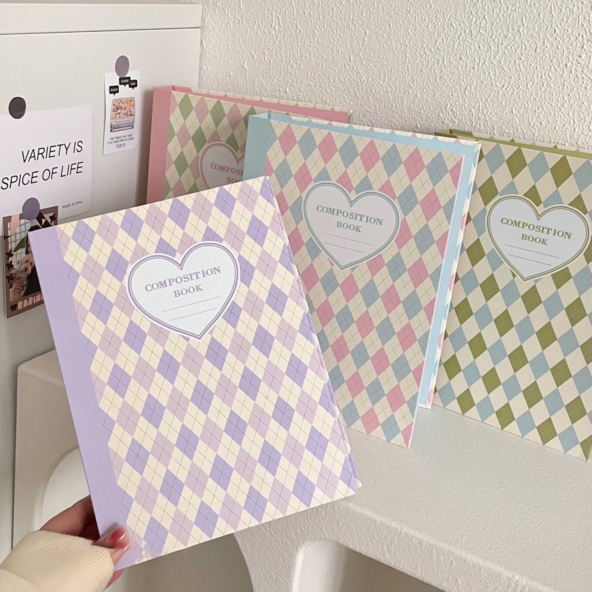 "Pastel Plaid" Composition Book A5 Photocard Binder - Plaid Blue (Cover Only) "Pastel Plaid" Composition Book A5 Photocard Binder - Plaid Blue (Cover Only)